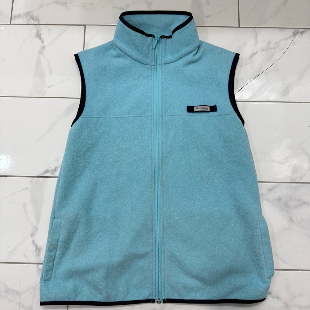 Columbia Fleece Vest Size Large Light Blue